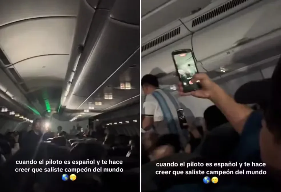 Piloto espanhol provoca argentinos em voo e anuncia vitória da Espanha na Copa