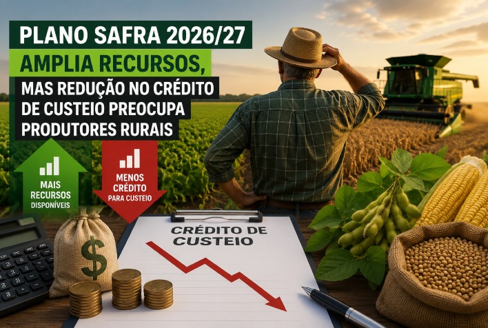 Plano Safra 2026/27 registra R$ 525,1 bilhões, mas produtores temem crédito reduzido