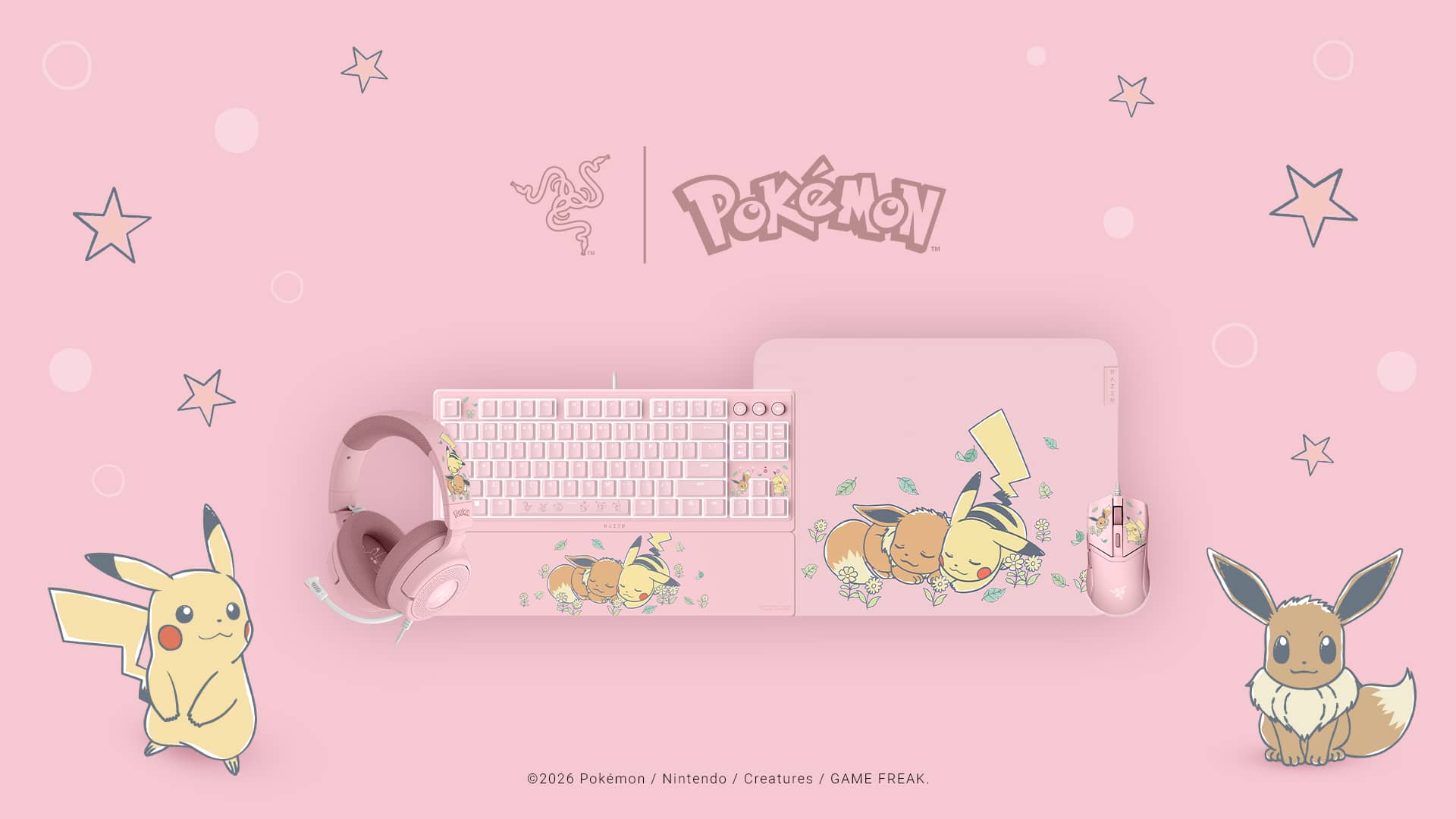 Razer lança coleção de periféricos temáticos de Pikachu e Eevee para gamers