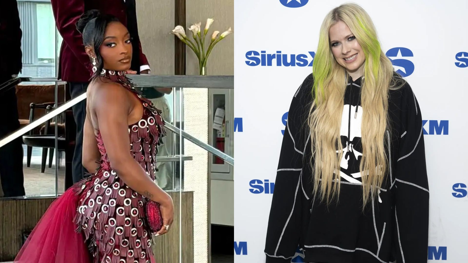 Simone Biles revela que Avril Lavigne 'roubou' seus óculos de sol em casamento de Taylor Swift