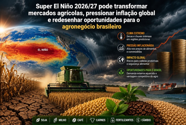 Super El Niño 2026/27 pode redefinir mercados agrícolas e impactar inflação global