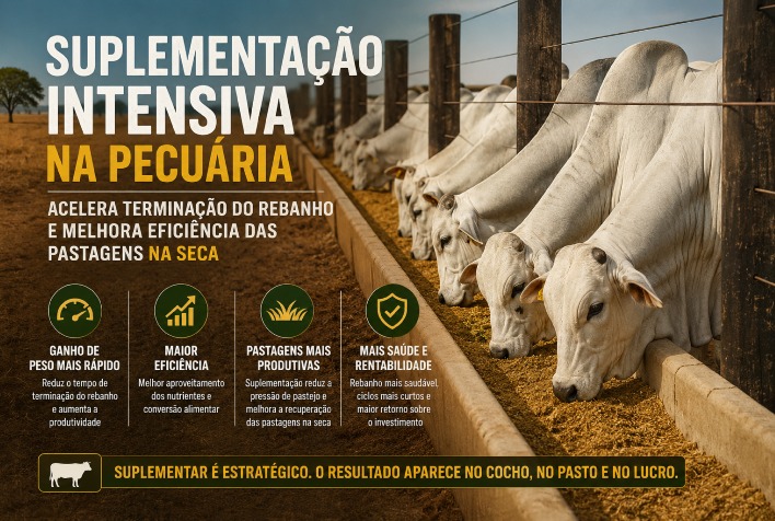Suplementação intensiva acelera engorda e melhora pastagens na seca
