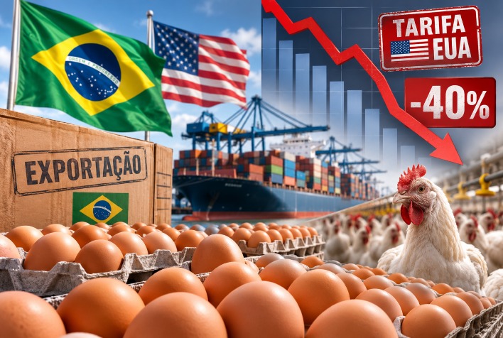 Tarifa dos EUA reduz em mais de 40% exportações brasileiras de ovos e afeta avicultura