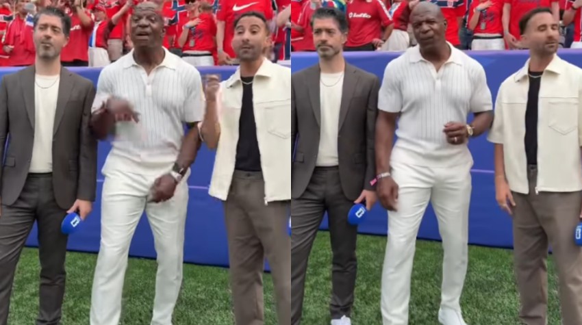 Terry Crews anima torcida ao cantar hit de 'As Branquelas' em jogo Brasil x Noruega