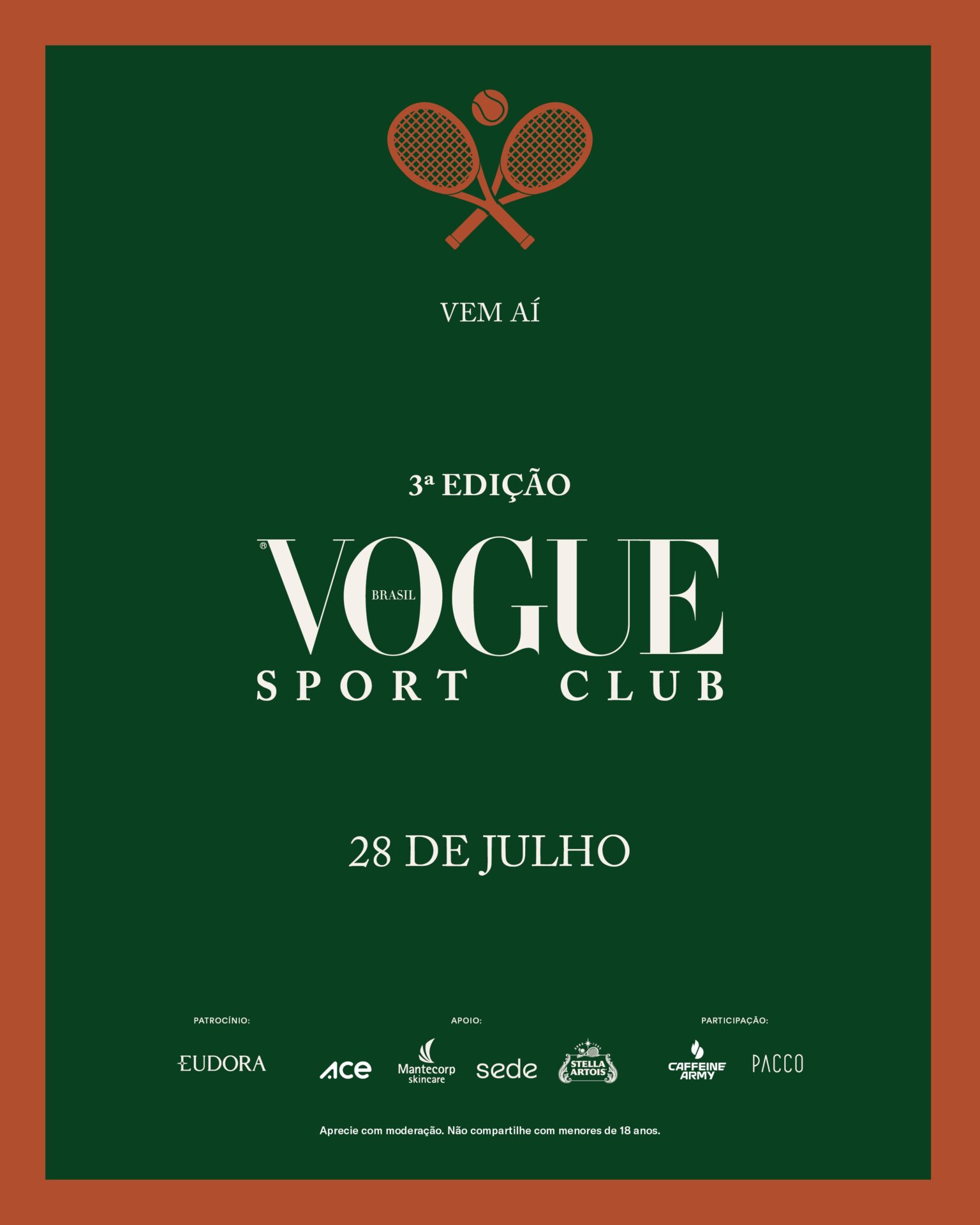 Vogue Sport Club no Rio de Janeiro traz clínicas de tênis e happy hour exclusivo