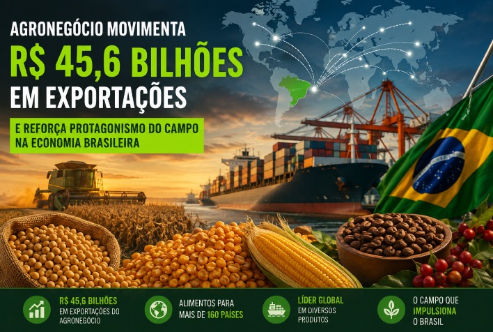 Agronegócio em Minas Gerais gera R$ 45,6 bilhões em exportações no primeiro semestre de 2026