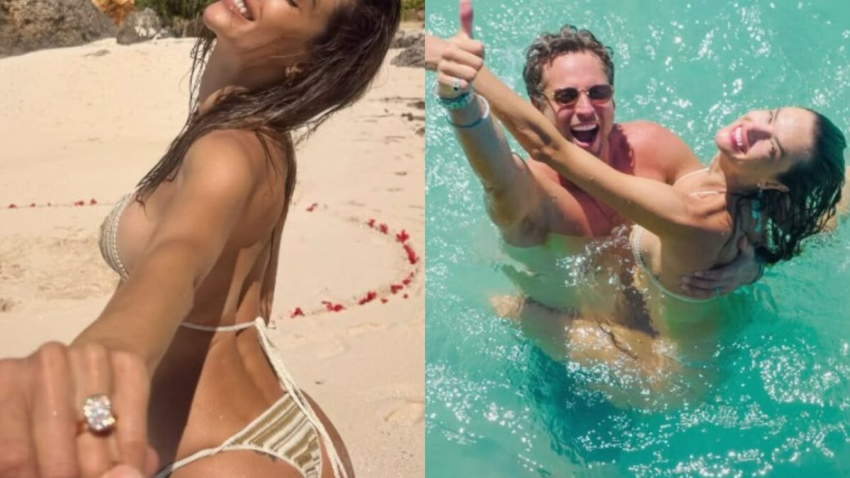 Alessandra Ambrosio exibe aliança de noivado com Buck Palmer em viagem à Indonésia