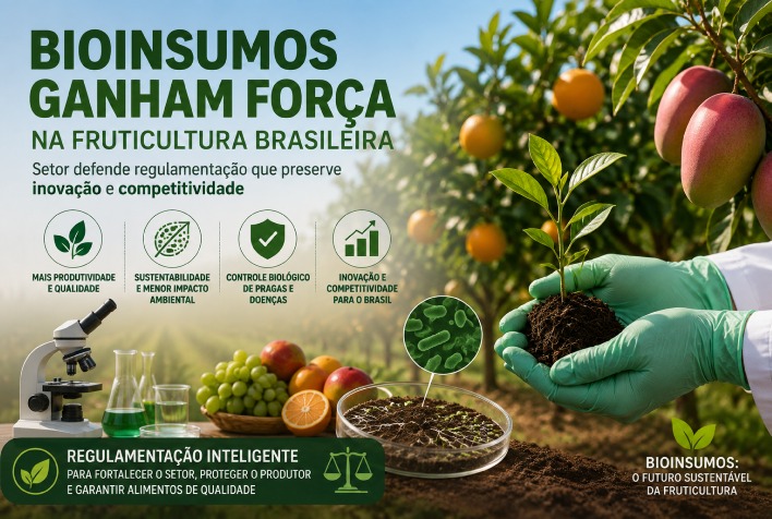 Bioinsumos impulsionam fruticultura brasileira e setor pede regulamentação eficaz