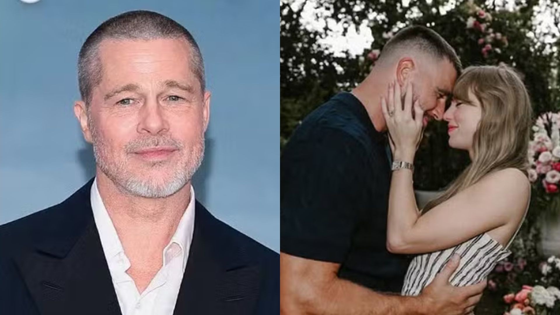 Brad Pitt é visto bebendo no casamento de Taylor Swift e Travis Kelce e confirma retorno ao álcool