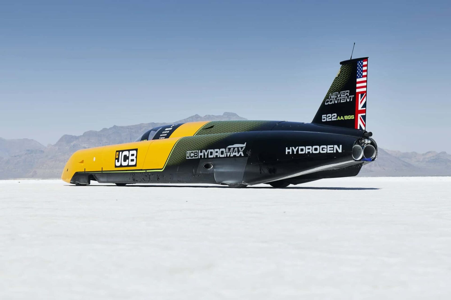 Carro a hidrogênio JCB Hydromax quebra recorde mundial com 653,91 km/h