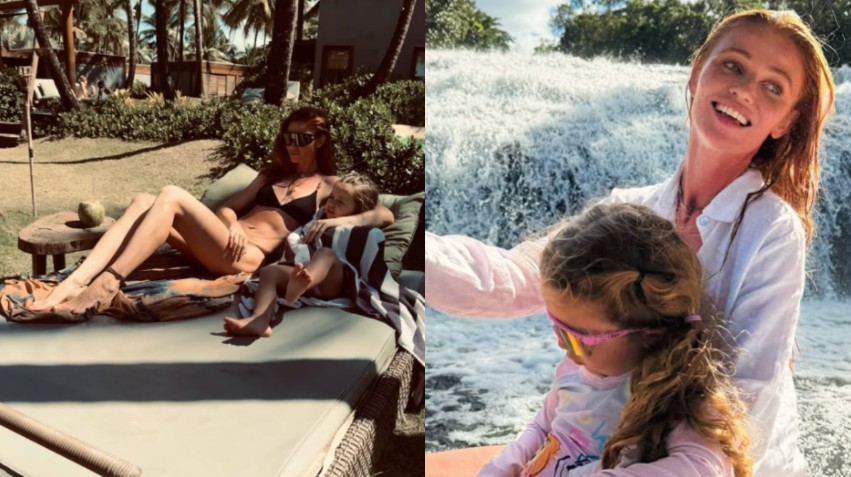 Cintia Dicker compartilha momentos de férias na Bahia com a filha Aurora