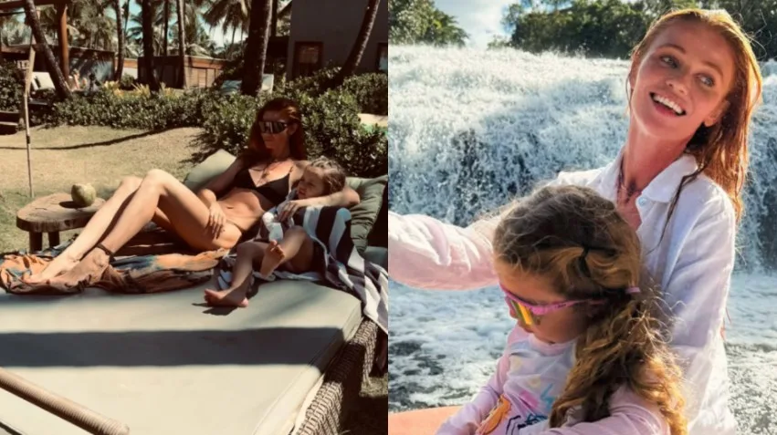 Cintia Dicker compartilha momentos de férias na Bahia com a filha Aurora