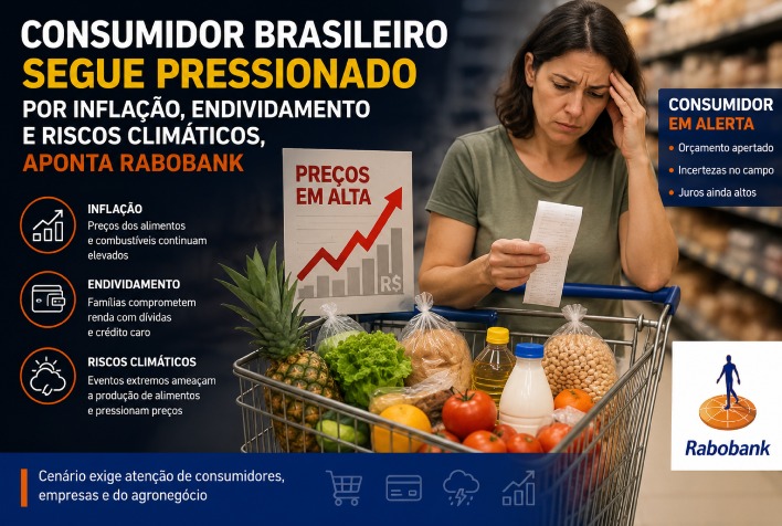 Consumidor brasileiro enfrenta inflação e endividamento, aponta Rabobank