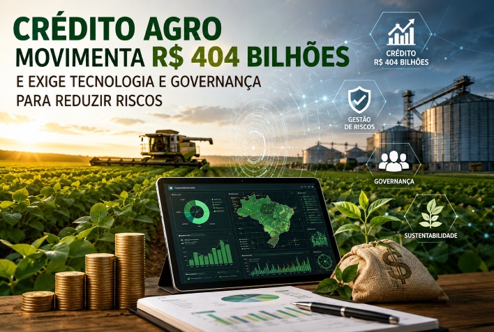 Crédito agro atinge R$ 404 bilhões e demanda tecnologia para mitigar riscos