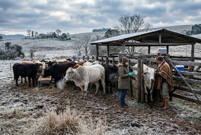 Doença respiratória bovina cresce no inverno e exige manejo preventivo urgente