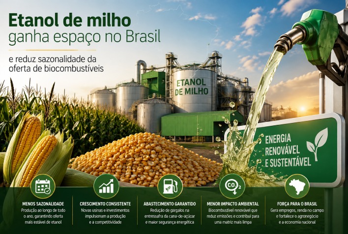 Etanol de milho cresce no Brasil e transforma oferta de biocombustíveis