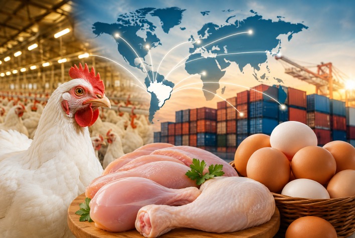 Exportações de frango e ovos impulsionam mercado avícola brasileiro em agosto