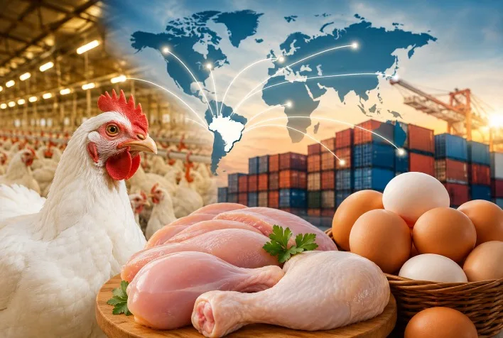 Exportações de frango e ovos impulsionam mercado avícola brasileiro em agosto