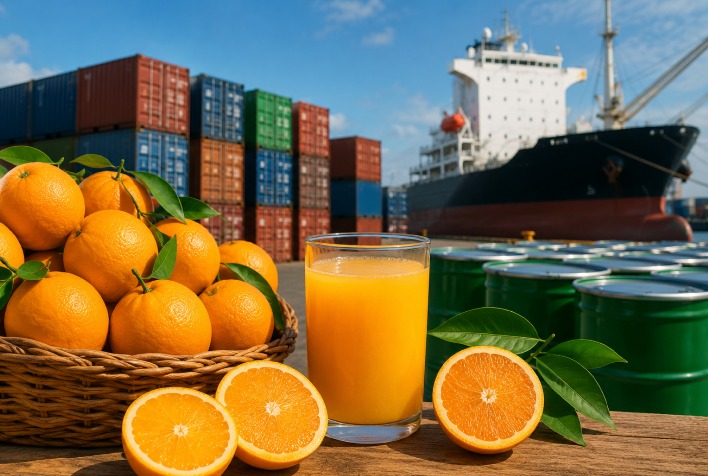 Exportações de suco de laranja alcançam maior volume para julho em três anos