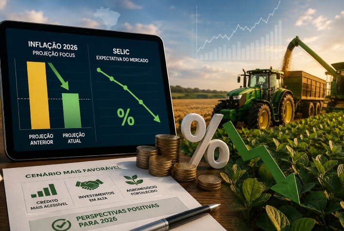 Focus reduz inflação para 2026 e projeta queda da Selic, favorecendo agronegócio
