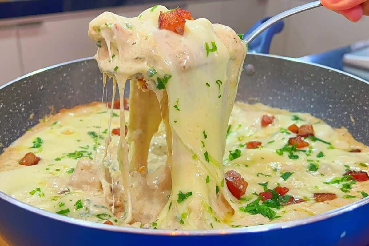 Frango com creme de bacon e queijo: receita rápida e econômica para o dia a dia