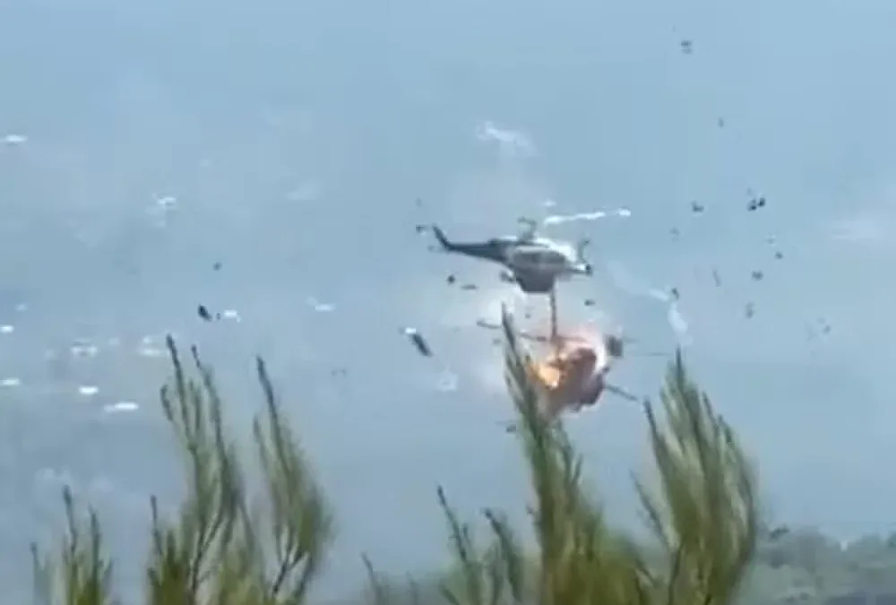 Helicópteros de combate a incêndios colidem no ar na Grécia; piloto está desaparecido