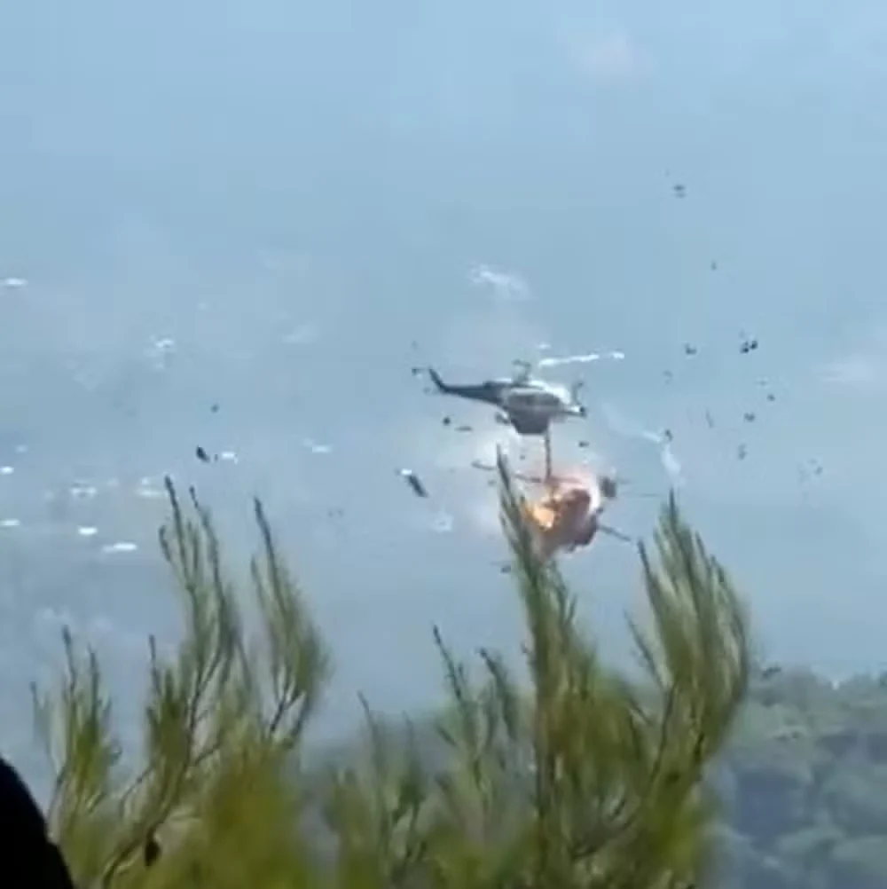 Helicópteros de combate a incêndios colidem no ar na Grécia; piloto está desaparecido