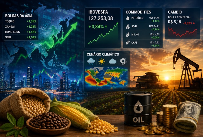Ibovespa avança com alta nas bolsas asiáticas e commodities monitoram petróleo e dólar