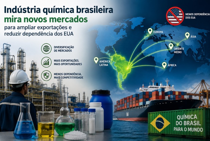 Indústria química brasileira busca novos mercados para aumentar exportações e reduzir dependência dos EUA