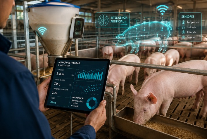 Inteligência artificial revoluciona nutrição de precisão na suinocultura brasileira