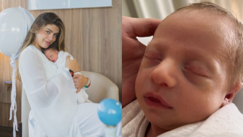 Luma Cesar compartilha foto do filho Arthur e se diverte: 'Meu bebê reborn'