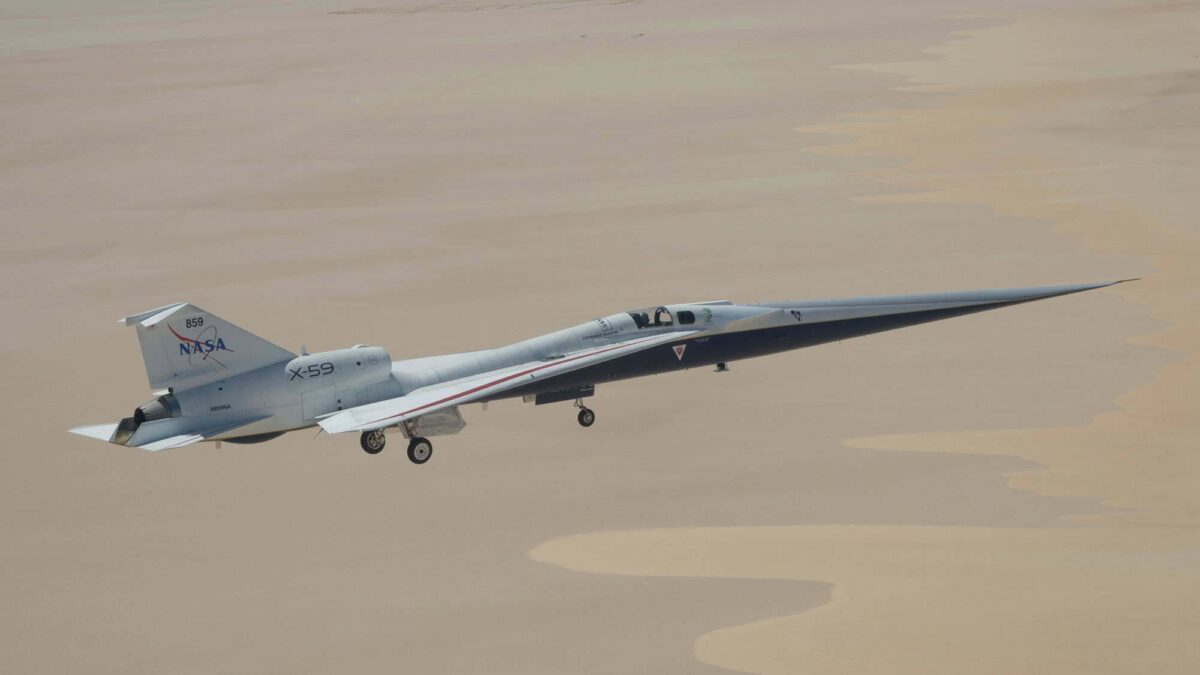 NASA testa X-59, avião supersônico que promete voar sem estrondo sônico