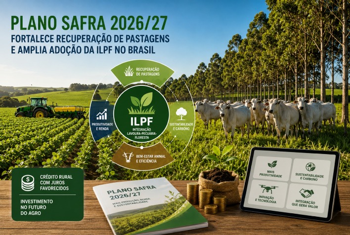 Plano Safra 2026/27 impulsiona recuperação de pastagens e adoção da ILPF no Brasil