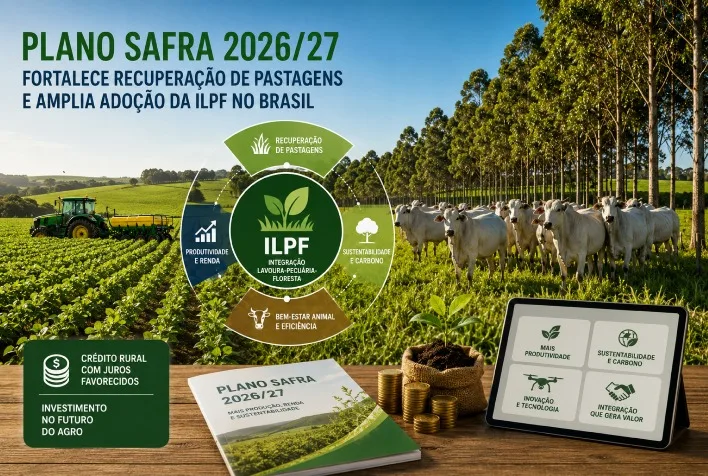 Plano Safra 2026/27 impulsiona recuperação de pastagens e adoção da ILPF no Brasil