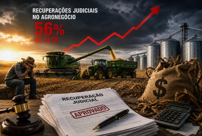 Recuperações judiciais no agronegócio crescem 56% em 2025, alerta para crise financeira