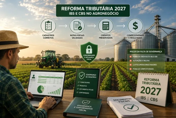 Reforma Tributária de 2027 exige governança de cadastros no agronegócio para evitar perdas fiscais