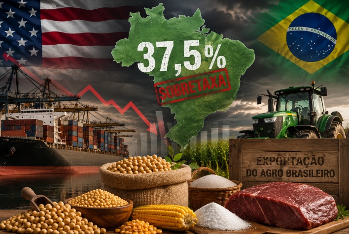 Sobretaxa de 37,5% dos EUA impacta um terço das exportações do agro brasileiro