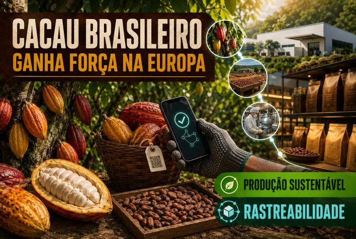 Cacau brasileiro se destaca na Europa com produção sustentável e rastreabilidade