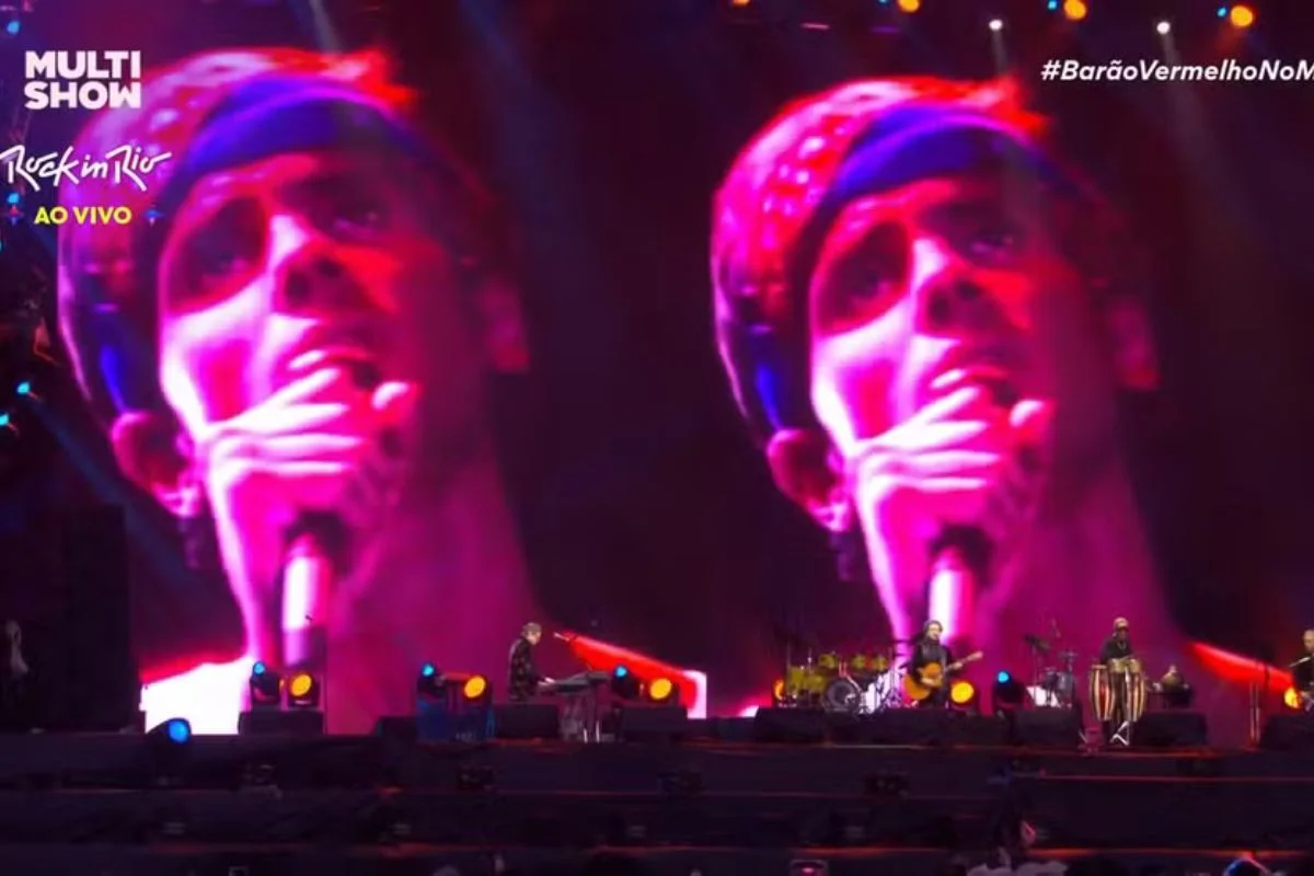 Cazuza "dueta" com Barão Vermelho em show emocionante no Rock in Rio