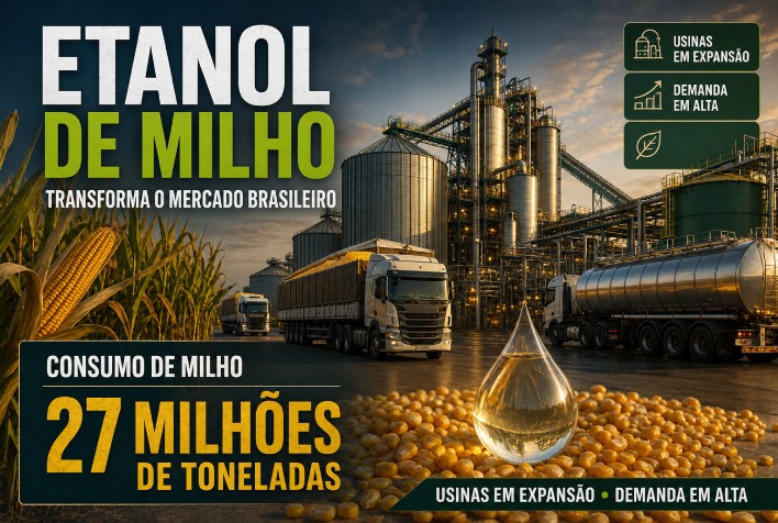 Etanol de milho transforma mercado e consumo deve chegar a 27 milhões de toneladas em 2026