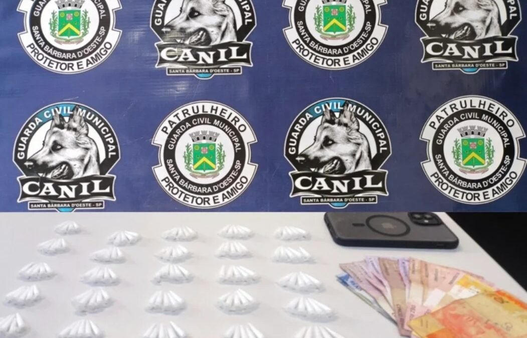 GCM prende traficante com 124 porções de cocaína em Santa Bárbara d'Oeste