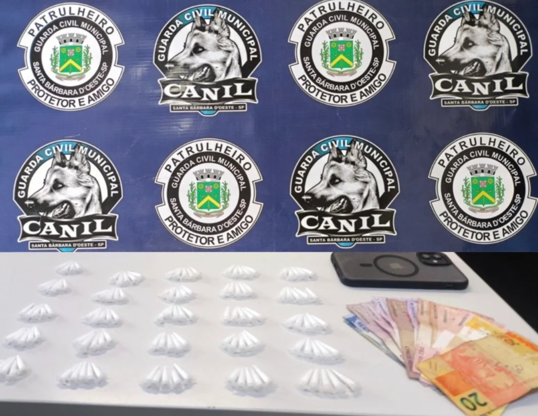 GCM prende traficante com 124 porções de cocaína em Santa Bárbara d'Oeste