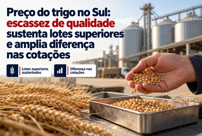 Escassez de trigo de qualidade no Sul do Brasil eleva preços e diferenciações