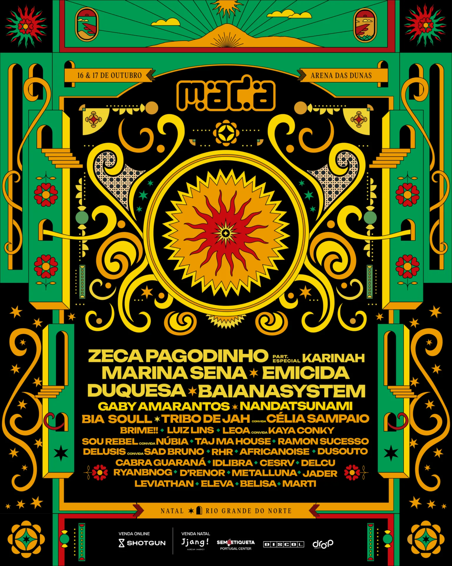 Festival MADA 2026 traz Zeca Pagodinho, Emicida e Marina Sena em Natal