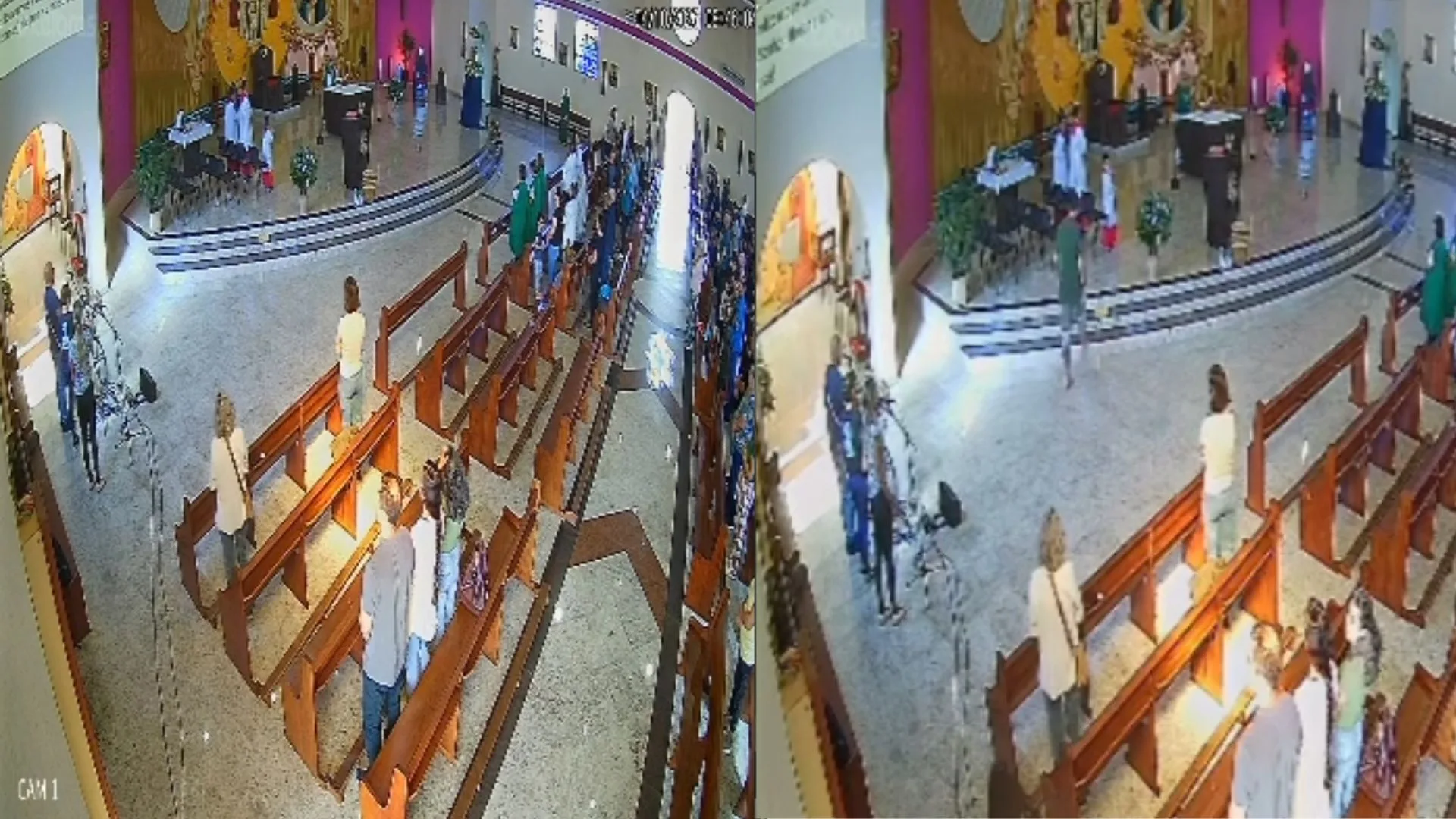 Homem agride bispo Dom José Carlos durante missa em Caraguatatuba, SP