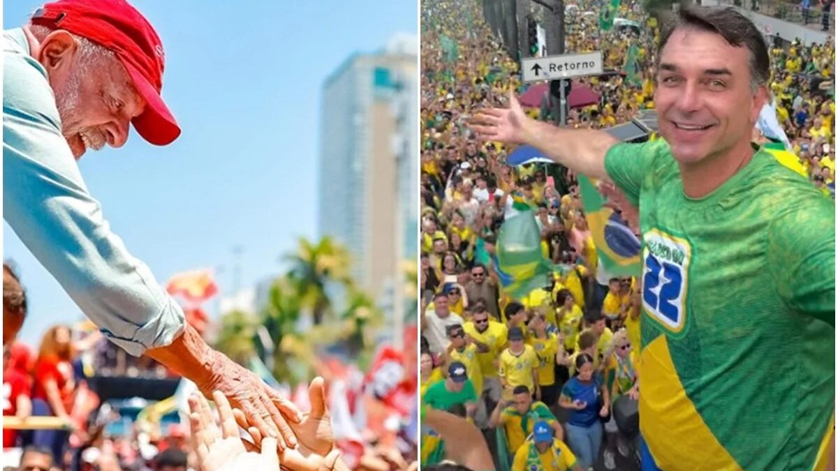 Lula e Flávio Bolsonaro mobilizam apoiadores em atos no Rio e em BH no último dia de campanha