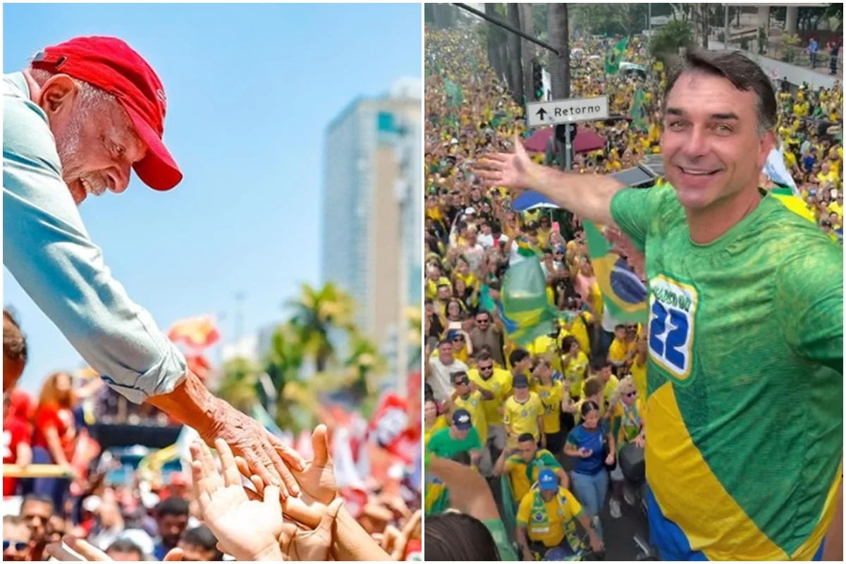Lula e Flávio Bolsonaro mobilizam apoiadores em atos no Rio e em BH no último dia de campanha
