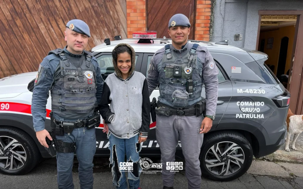 PM localiza e entrega menina de 12 anos desaparecida à mãe em SP