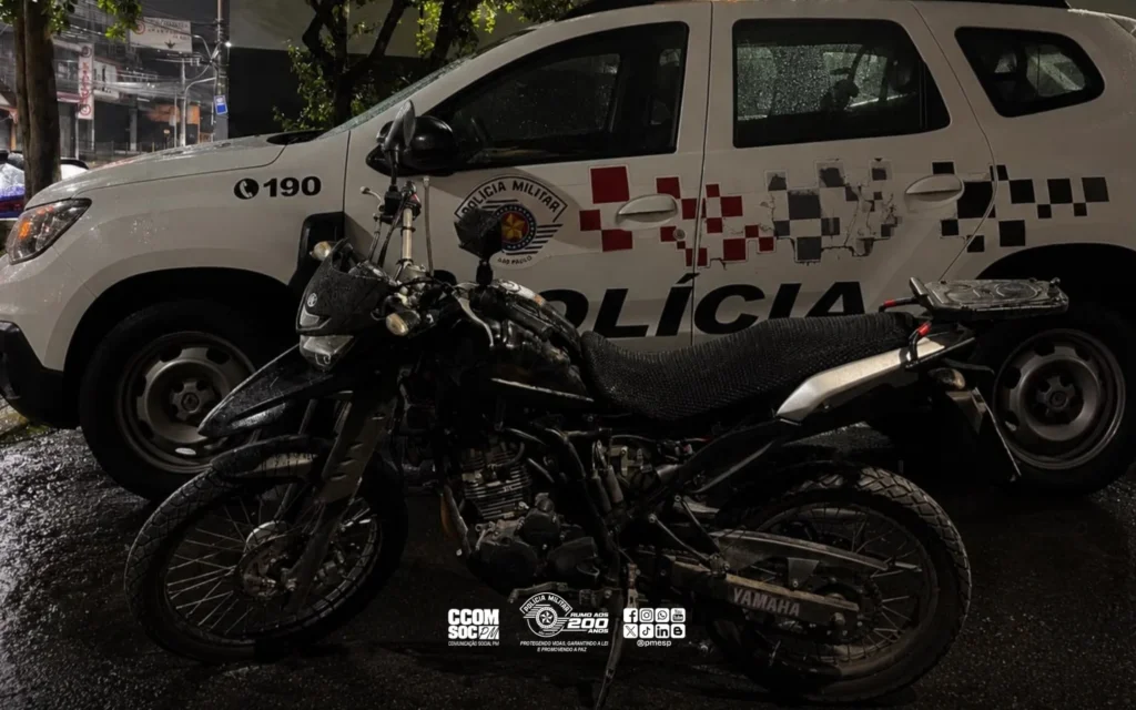 PM prende homem por furto de moto em Itaquaquecetuba, SP, após rastreamento