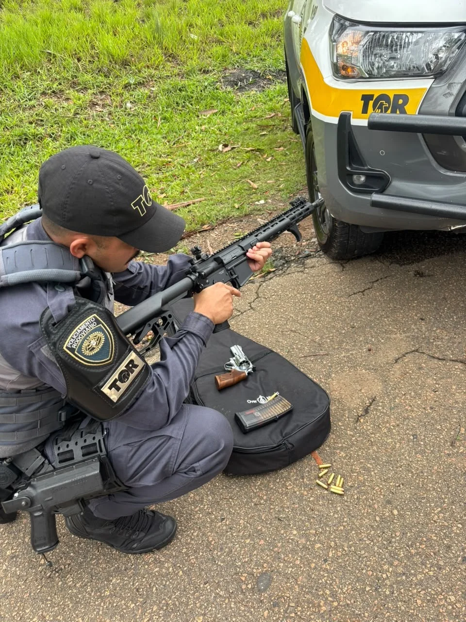 TOR apreende fuzil e revólver em rodovia de Campinas após denúncia de suspeita